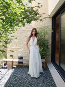 The White Draped Maxi Dress